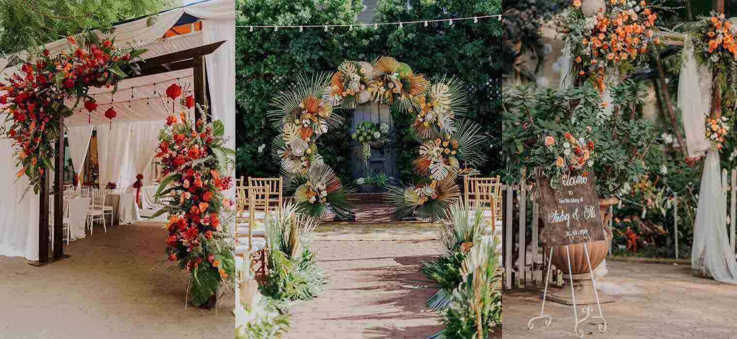 Top 6 ý tưởng trang trí cổng hoa độc đáo giúp ảnh lễ đính hôn của đôi bạn thêm lung linh